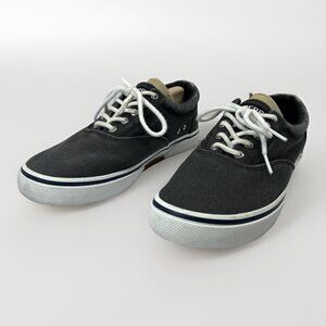 mens sperry topsider canvas shoes/size 10W stately/Charcoal Gray